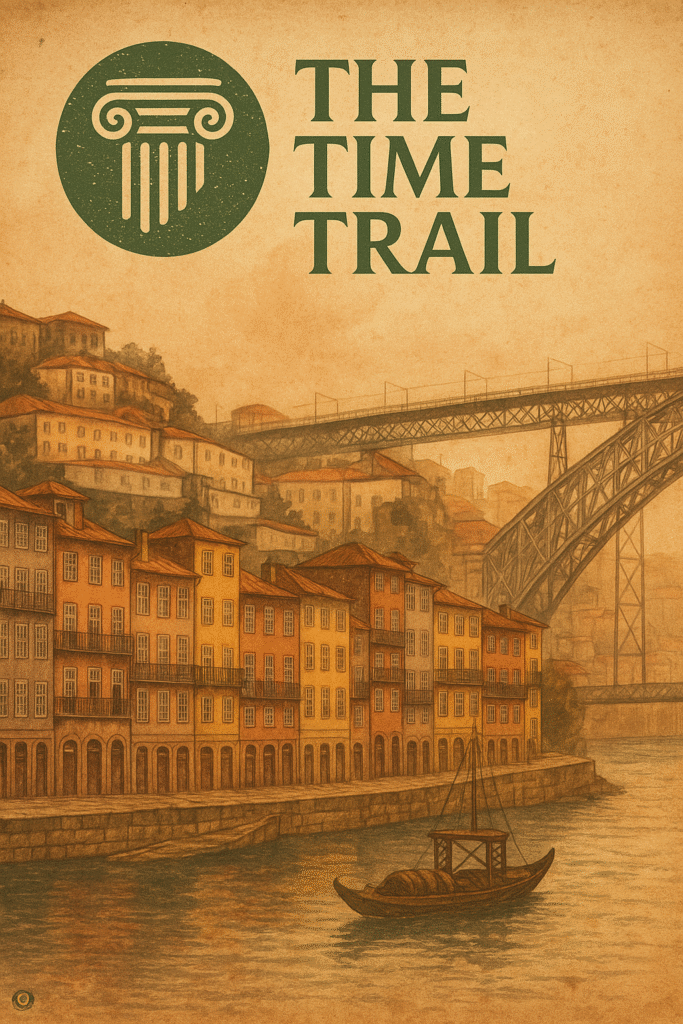 Quem Somos 1 Quem somos no The Time Trail – logótipo e ilustração da Ribeira do Porto