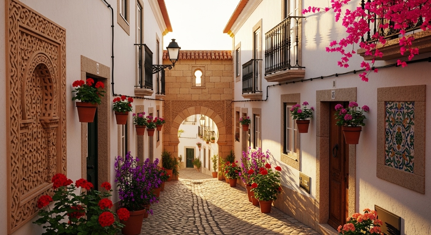 Rua típica no centro histórico de Silves, parte dos Jardins Secretos de Silves